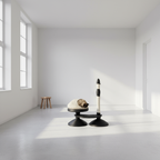 Modern interior with a minimalist design featuring a modern design premium sculptural cat tree