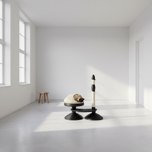 Modern interior with a minimalist design featuring a modern design premium sculptural cat tree